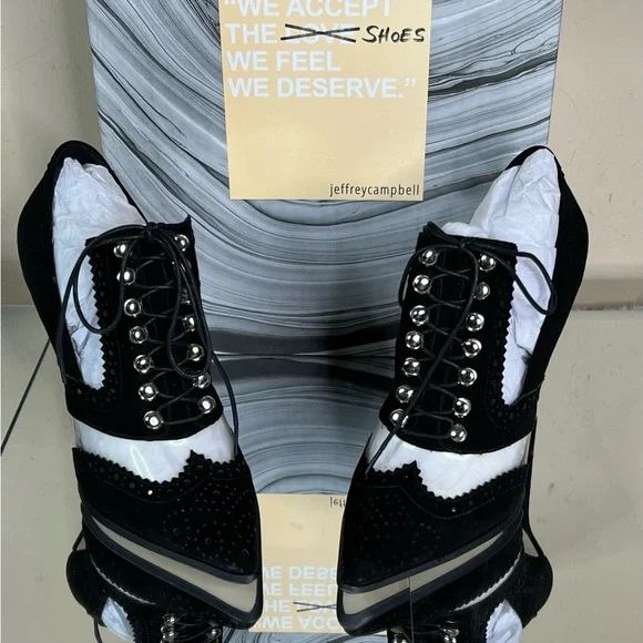 Jeffrey Campbell Vintage Salarino Suede Loafer Heel Bootie - Picture 8 of 8